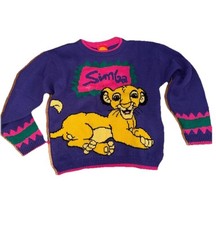 Vintage Disneys The Lion King Simba Youth Kids Toddler Sweater Medium 10-12