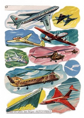 Old master book pictures glossy pictures sheet 1110 aircraft types... EB German Democratic Republic rare!!