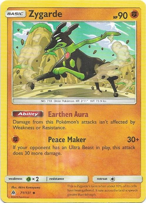 Zygarde 71/131 Uncommon Forbidden Light Pokemon Near Mint
