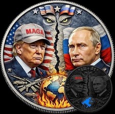 2026 - USA vs RUSSIA - Trump Putin Global Conflict 1 Oz .999 Copper UV Reactive