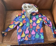 Hanna Andersson Jacket Sherpa Lined Hoodie Full Zip Colorful Pears Navy US 8 130