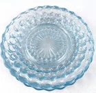 Anchor Hocking Plate Blue Bubble 6 Inch Set of 4 Vintage Cottagecore Farmhouse