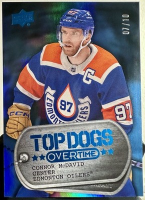 2024-25 Upper Deck Overtime Connor McDavid Top Dogs Blue Foil /10 SSP TD-8 Oiler