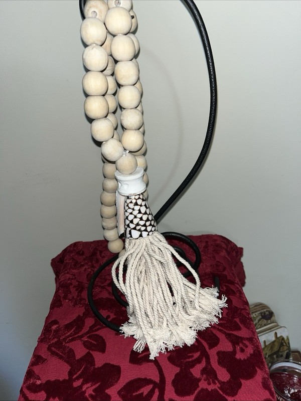 NEW SEA SHELL TASSEL, White Shell Cone Tassel Hand Painted & Glazed