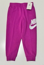 Nike Kid s Sportswear Club Fleece Joggers Size 6 & 6X Hot Fuchsia Large Logo NEW