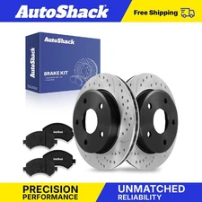 Front Drilled Slotted Brake Rotors Ceramic Pads for 2005-2011 Ram Dakota