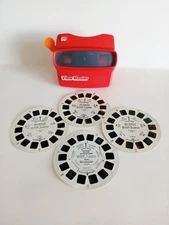 Vintage View Master 3D Viewer Red Classic Toy Slide With 3 SeaWorld Slides USA