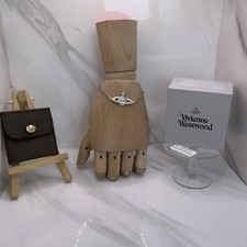 Vivienne Westwood Vintage Silver Tone Mini Bas Relief Orb Bracelet & Crystals