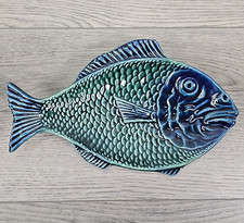 Olfaire Portugal Majolica Blue/Green Ceramic 12