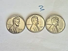 1943 P D S Lincoln Steel Wheat Cent Penny Set of 3 Coins Lot # 3 - 50 - 100