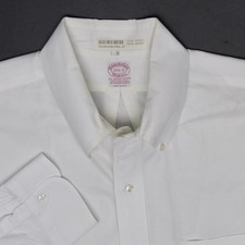 VTG 90s Brooks Brothers Oxford Cloth Button Down Shirt Mens 17.5 33 White