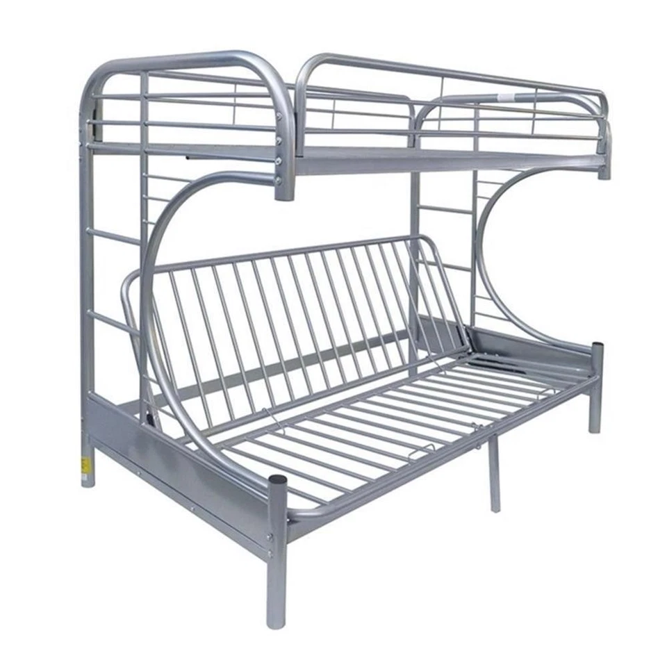 Litera ACME Furniture Eclipse Twin sobre Full/Futon Metal en Plata Foto 2 de 4