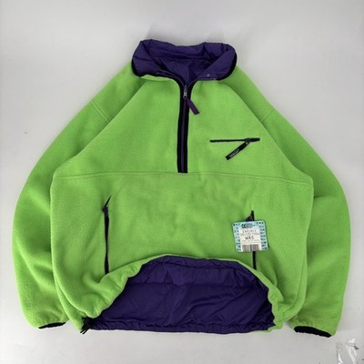 Vintage 90s Patagonia Glissade Reversible XL Green Purple USA Made Lift Tickets