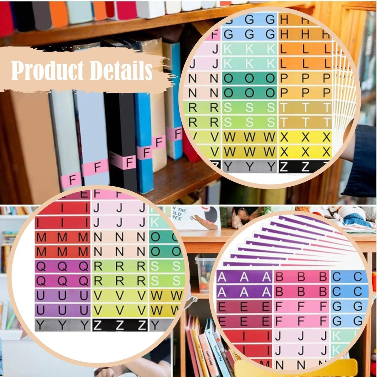20 Pieces Alphabet Book Spine Labels Index File Folder Labels for School