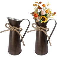 Blumenvase Vintage Deko 2 StüCk Shabby Chic Metall Vase Landhausstil 20X7,5Cm