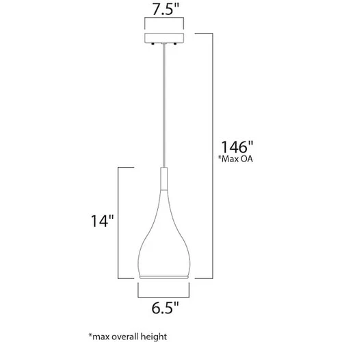 ET2 E24055-SN Teardrop 1-Light 6.5" Wide Satin Nickel Pendant Light - Picture 2 of 2