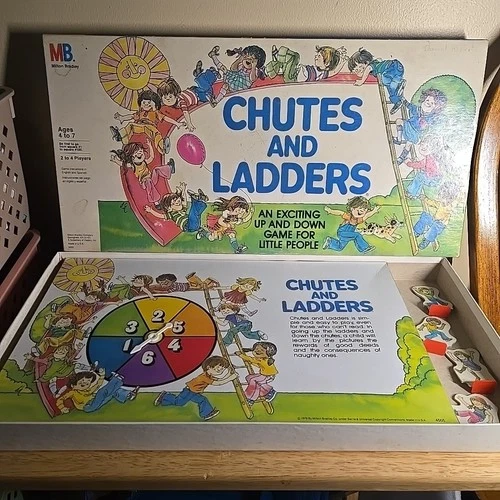 VINTAGE Chutes and Ladders 1979 COMPLETE Milton Bradley Children's Board Game