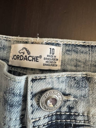JORDACHE 2 PAIRS Denim Jean MIDI Shorts Girl's Size: 10 EMBROIDERED STARS! - Picture 10 of 12