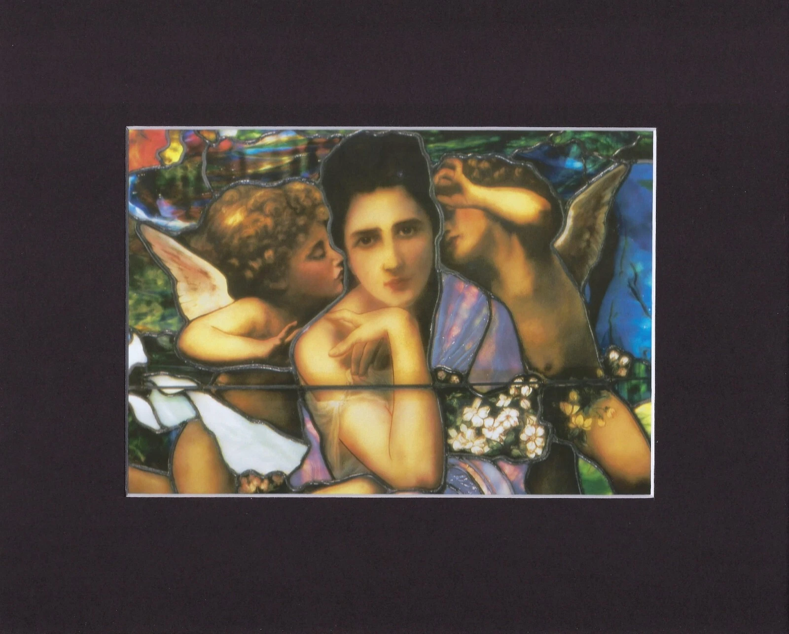 8X10 Matted Print Art Picture Louis Comfort Tiffany Stained Glass: Angels Woman