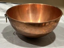 Williams Sonoma France Copper Mixing Whisking Bowl Round Bottom Ring 12.5" Large