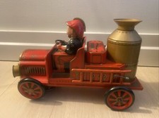 VINTAGE MASUDAYA MODERN TOYS F.D. No. 8 AWESOME ANTIQUE FIRE ENGINE 9.5” LONG