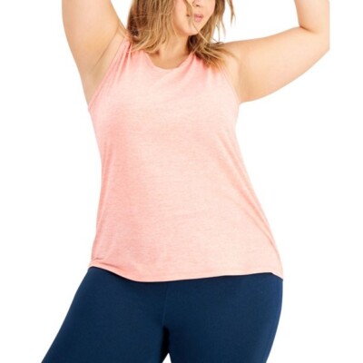 Ideology ID Essentials Plus Size 3X Keyhole Back Women's Tank Top Peachberry NWT