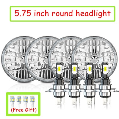 4PCS 5.75 5-3/4'' Chrome LED Headlights DOT For Chevrolet Malibu 1964-1969 1970