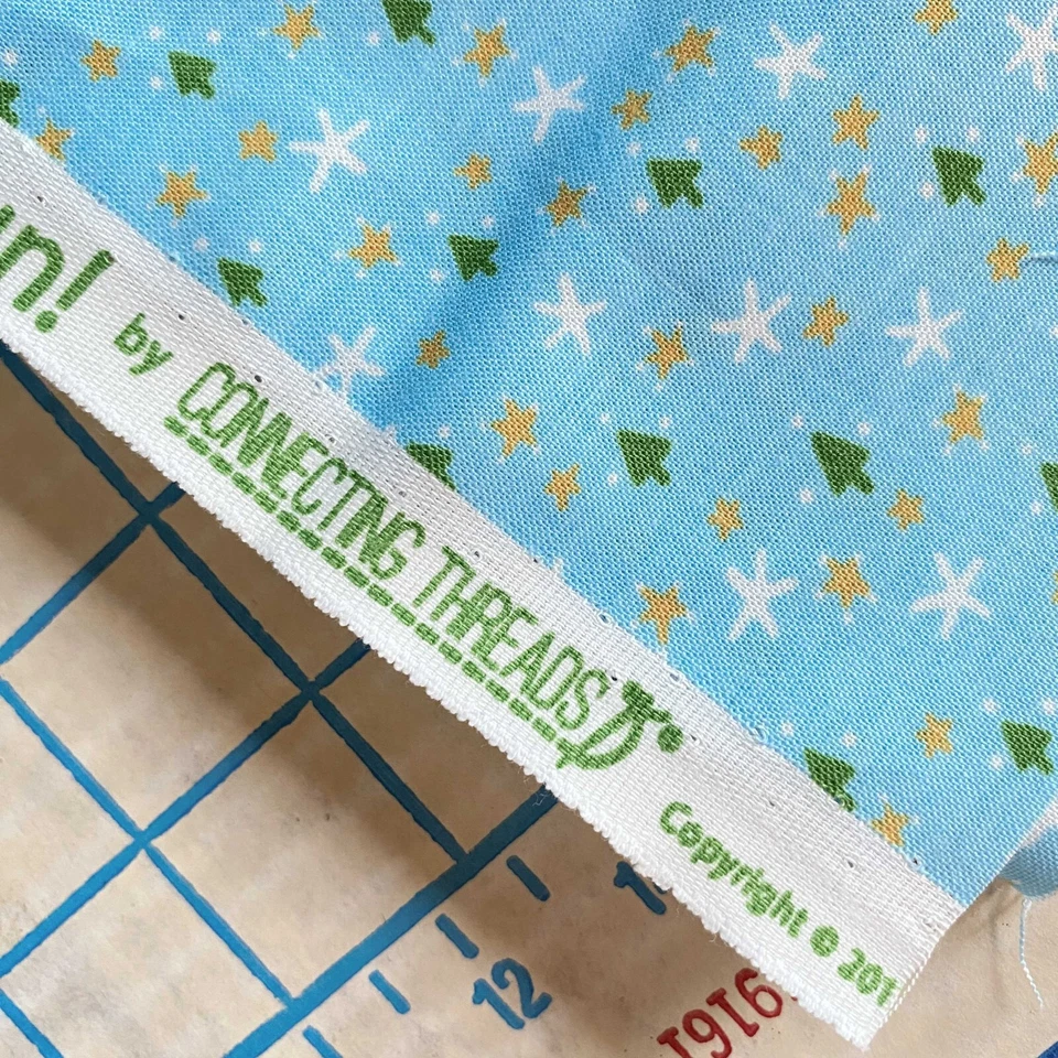 Small Print Christmas Fabric Blue Quilting Cotton 27x44 - Image 4 of 4