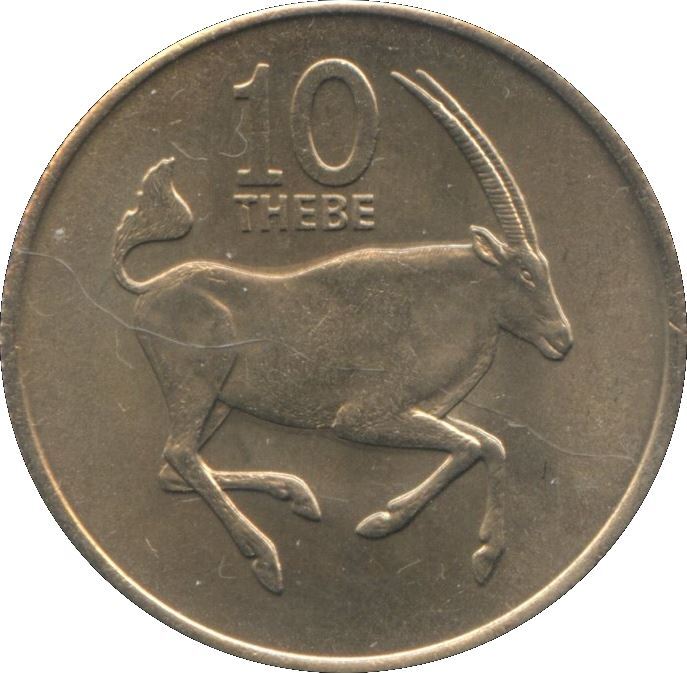 Botswana 10 Thebe Coin | Gemsbok | KM5 | 1976 - 1989 | eBay
