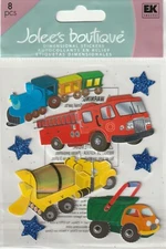 Jolee's Boutique 3D Stickers TRUCKS AND TRAINS TOY Theme 79493 FAST FREE SHIP!