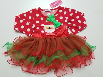 Vogue Fashion Red Polka Dot Santa Clause Tutu Skirt Dress Brand New Size: 1T(90)