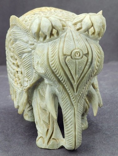 Feine handgeschnitzte Elefant Statue schöne Handkunst Seifenstein 2 Gr. - Bild 29 von 34