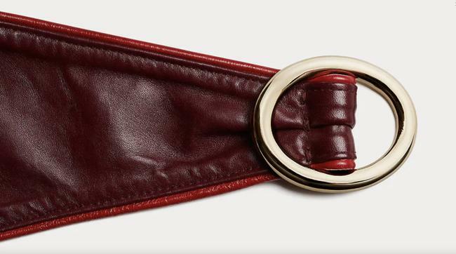 Diane Von Furstenberg DVF Merlot Aurora Red Leather Belt  display picture 3