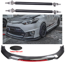 Front Bumper Splitter Spoiler Carbon Fiber Strut Rods For Toyota Camry