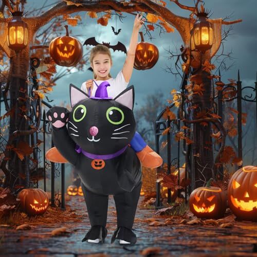 Inflatable Costume Cat for Kids Ride On Cat Blow Up Costumes,Funny