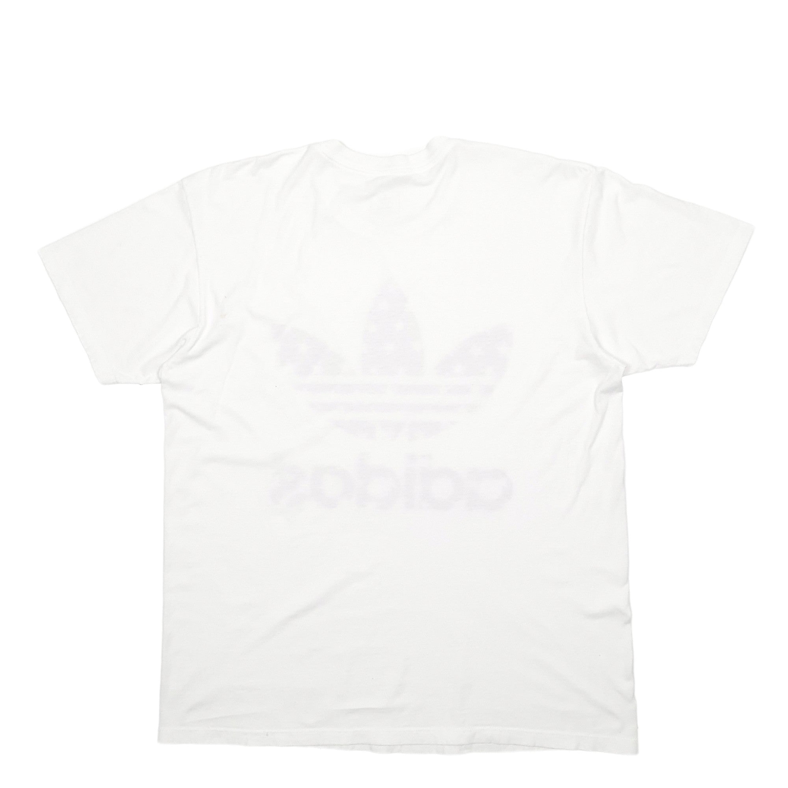 ADIDAS White T Shirt Tee Spellout Short Sleeve Cotton Blend Mens L image 4