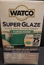 Pour On Epoxy High Gloss Super Glaze Tourquise 1qt Watco Epoxy Kit 