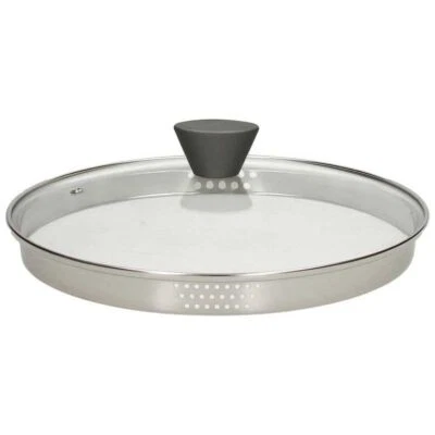 Couverture pour Poêles Et Casseroles Verre avec Bord Acier Et Passoires Tognana - Photo 1/4