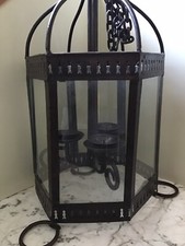 Enorme lanterna da portico antica in ferro battuto stile antico