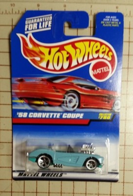 Hot Wheels Chevrolet Corvette 1958 - Édition Collector 1998 - Long Card US - 1/64 - État Excellent