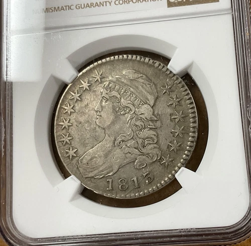 1813 50C Capped Bust Half Dollar O-107a Shattered Die NGC VF30