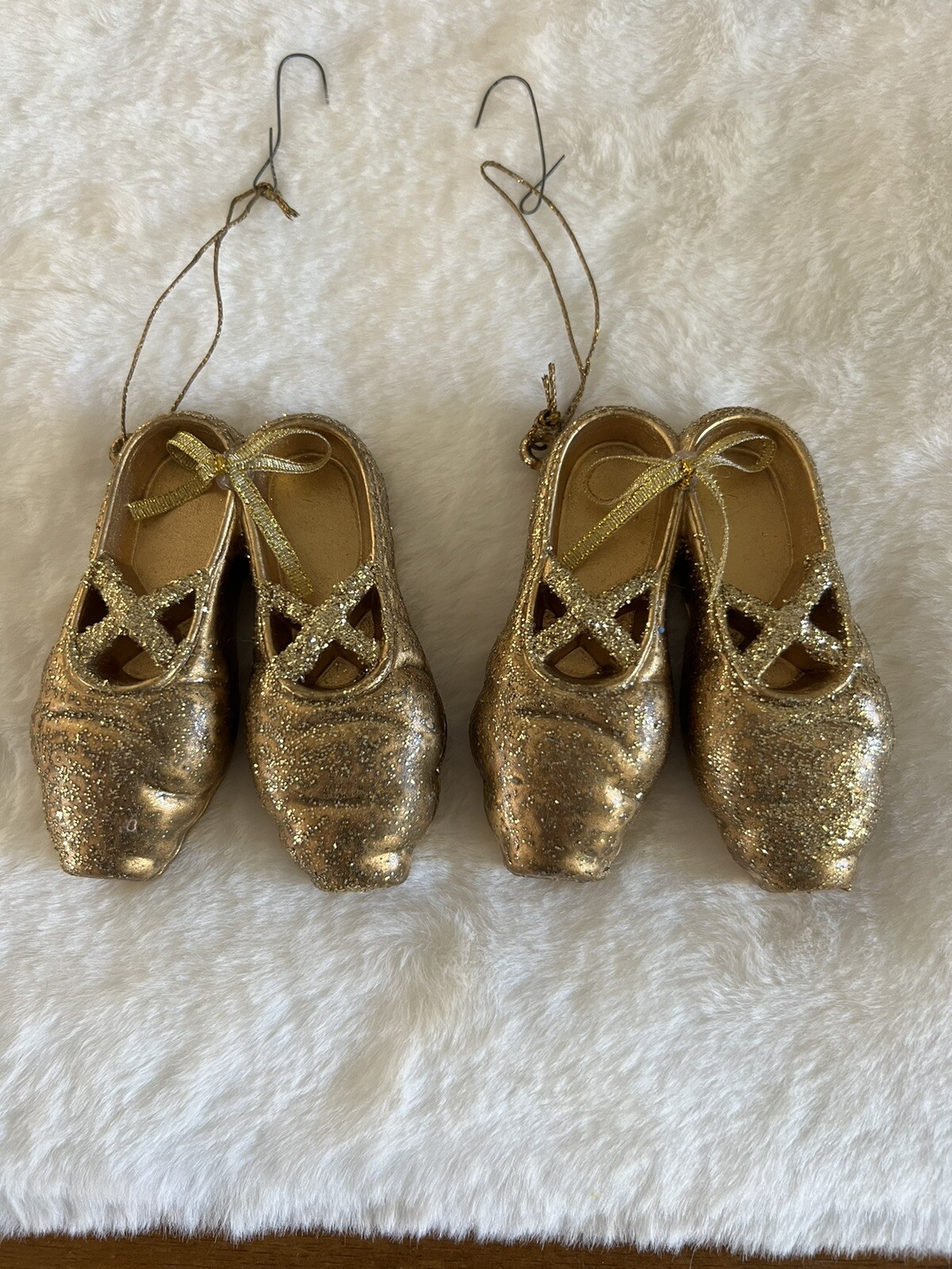 PANTOFOLA D’ORO Pantofole ballerine vintage vetro soffiato oro glitter e 4 ballerine ritagliate