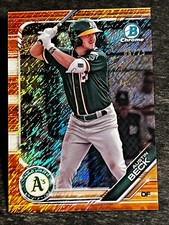2019 Bowman Chrome ORANGE SHIMMER REFRACTOR PROSPECT ROOKIE Austin Beck 06/25