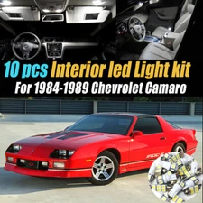 10Pc Super White Car Interior LED Light Bulb Kit for 1984-1989 Chevrolet Camaro