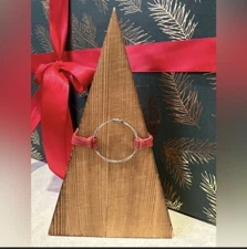 VALENTINES DAY! Recycled Guitar String Red Leather Eternity Bracelet Restrung