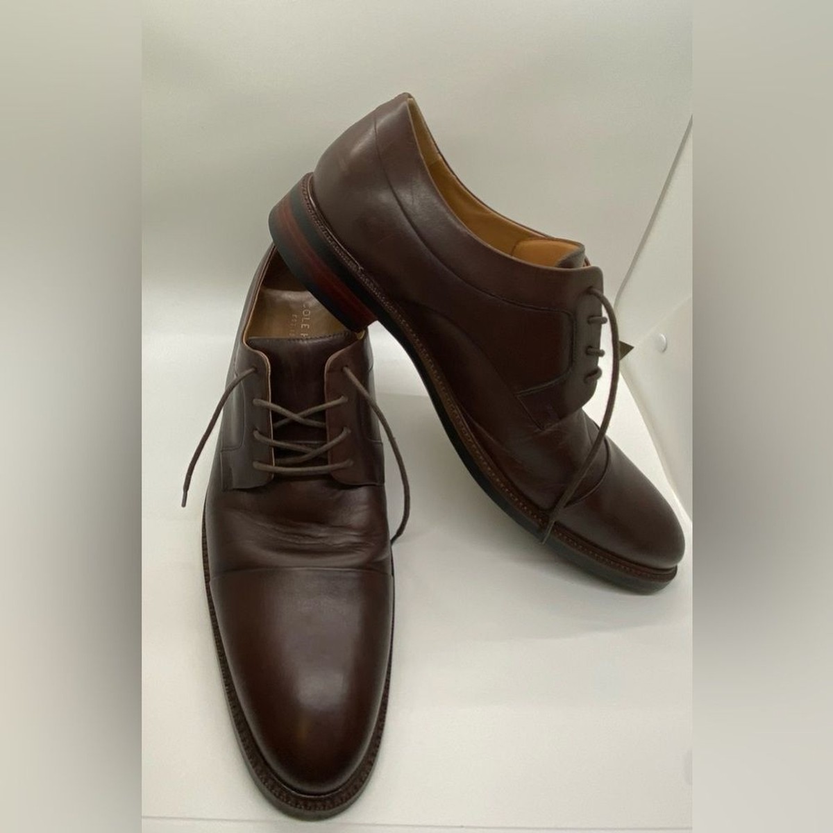 Cole Haan Mens Size 10M Warren Cap Toe Brown Dress Shoes | eBay display picture 3
