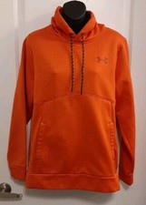 Boy  s Youth Under Armour Orange Logo Hoodie Pull Over Pocket - Size SM/P Medium