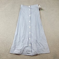 Vintage 80s 90s Denim A Line Button Front Maxi Women's Small Western Skirt Long