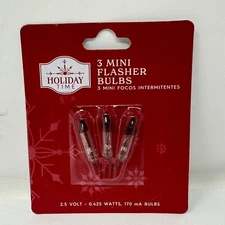 3 Mini Flasher Replacement Bulbs 2.5V 0.425 Watts 170 mA Holiday Time