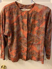 NICOLA Women Paisley Animal Print Blouse Size 10 New Made In USA